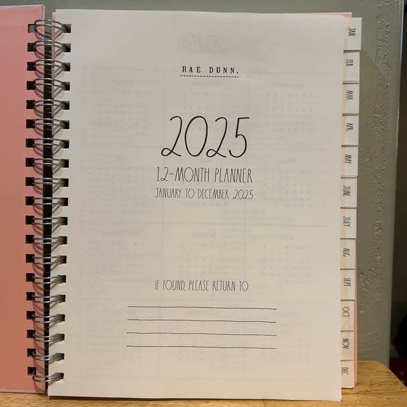 Rae Dunn 2025 Pink Spiral Bound 12 Month Make It Happen Planner - Picture 5 of 6